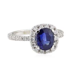 1.98 ctw Sapphire and Diamond Ring - 14KT White Gold