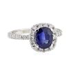 1.98 ctw Sapphire and Diamond Ring - 14KT White Gold
