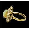 Image 3 : 2.85 ctw Opal and Diamond Ring - 14KT Yellow Gold