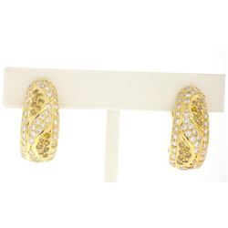 18k Yellow Gold 1.74 ctw F & Fancy Yellow VS1 Diamond Cuff Earrings