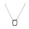 Black CZ Pendant Necklace - Rose Gold Plated