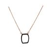 Image 1 : Black CZ Pendant Necklace - Rose Gold Plated