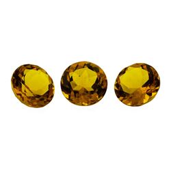 13.92 ctw.Natural Round Cut Citrine Quartz Parcel of Three