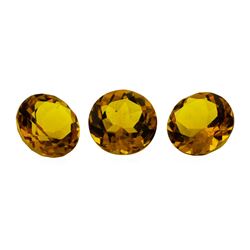 13.92 ctw.Natural Round Cut Citrine Quartz Parcel of Three