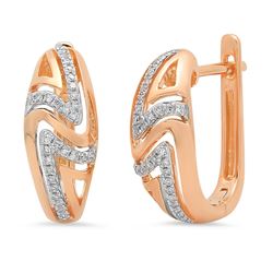 14k Gold 0.14CTW Diamond Earrings, (I1)