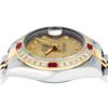 Image 4 : Rolex Ladies 2 Tone 18K Quickset Champagne Diamond & Ruby Datejust Wristwatch