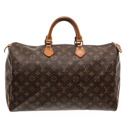 Louis Vuitton Monogram Canvas Leather Speedy 40 cm Bag