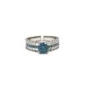 Image 1 : 1.06 ctw Blue and White Diamond Ring - 14KT White Gold