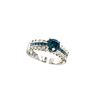 Image 2 : 1.06 ctw Blue and White Diamond Ring - 14KT White Gold