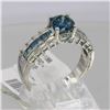 Image 8 : 1.06 ctw Blue and White Diamond Ring - 14KT White Gold