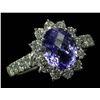 Image 2 : 2.12 ctw Tanzanite and Diamond Ring - 14KT White Gold