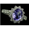 Image 3 : 2.12 ctw Tanzanite and Diamond Ring - 14KT White Gold