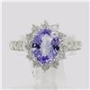 Image 9 : 2.12 ctw Tanzanite and Diamond Ring - 14KT White Gold