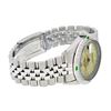 Image 4 : Rolex Mens Stainless Steel Yellow MOP & Emerald Datejust Wristwatch