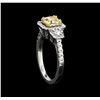 Image 4 : 1.56 ctw Fancy Light Yellow Diamond Ring - 14KT White Gold