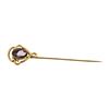 Image 1 : Amethyst Stick Pin - 10KT Yellow Gold