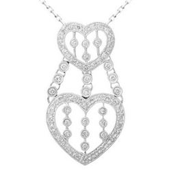 18k White Gold 0.70CTW Diamond Pendant, (SI3-I1/H-I)