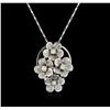 Image 1 : 14KT White Gold 1.37 ctw Diamond Pendant With Chain