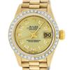 Image 1 : Rolex Ladies 18K Yellow Gold Champagne Diamond President Wristwatch With Rolex B