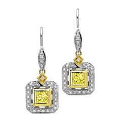 18k Two Tone Gold 1.22CTW Diamond Earrings, (VS1 /VS1-VS2/G-H)