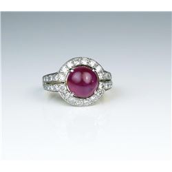 19CAI-6 BURMESE RUBY & DIAMOND RING