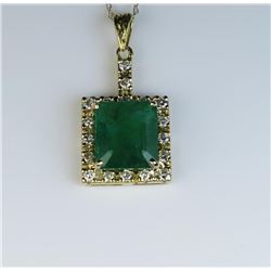 19CAI-4 EMERALD & DIAMOND PENDANT