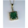 Image 3 : 19CAI-4 EMERALD & DIAMOND PENDANT