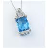 Image 2 : 19CAI-44 BLUE TOPAZ & DIAMOND PENDANT