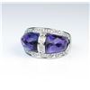 Image 2 : 19CAI-45 AMETHYST & DIAMOND RING