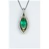 Image 2 : 19CAI-13 COLOMBIAN EMERALD & DIAMOND PENDANT