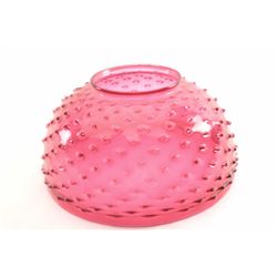 19KZ-5 CRANBERRY HOBNAIL GLASS LAMPS