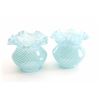 Image 1 : 19KZ-7 PAIR OF BLUE OPALESCENT GLASS