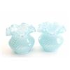 Image 2 : 19KZ-7 PAIR OF BLUE OPALESCENT GLASS