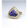 Image 1 : 19CAI-31 HEART SHAPED AMETHYST & DIAMOND RING