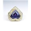 Image 2 : 19CAI-31 HEART SHAPED AMETHYST & DIAMOND RING