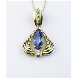 19CAI-32 TANZANITE & DIAMOND PENDANT