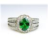 Image 2 : 19CAI-10 TSAVORITE GARNET & DIAMOND RING