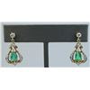 Image 2 : 19CAI-14 EMERALD & DIAMOND EARRINGS