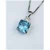 Image 2 : 19CAI-22 BLUE AQUAMARINE & DIAMOND PENDANT