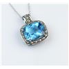 Image 2 : 19CAI-41 BLUE TOPAZ & DIAMOND PENDANT