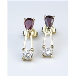 19CAI-37 RUBY & DIAMOND EARRINGS