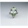 Image 1 : 19CAI-46 GREEN AMETHYST & DIAMOND RING