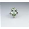 Image 2 : 19CAI-46 GREEN AMETHYST & DIAMOND RING