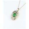 Image 1 : 19CAI-49 GREEN TSAVORITE GARNET & DIAMOND PENDANT