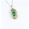 Image 2 : 19CAI-49 GREEN TSAVORITE GARNET & DIAMOND PENDANT