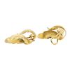 Image 2 : Sculpted Double Leaf Motif Omega Clip Back Earrings - 18KT Yellow Gold