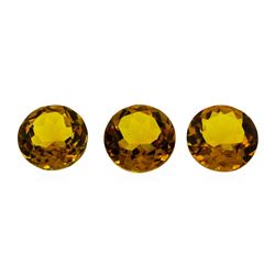 17.41 ctw.Natural Round Cut Citrine Quartz Parcel of Three