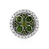 14k White Gold 0.45CTW Diamond and Green Dia Pendant, (SI/H)