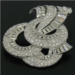 Platinum 15.52 ctw Diamond Covered Large Open Swirl Slide Pendant