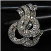 Image 5 : Platinum 15.52 ctw Diamond Covered Large Open Swirl Slide Pendant